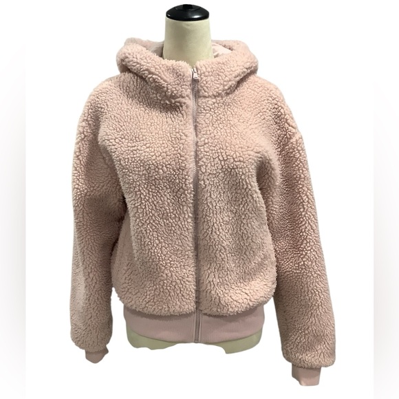 Fabletics Blush Hooded Sherpa Teddy Jacket Size S - Picture 1 of 9